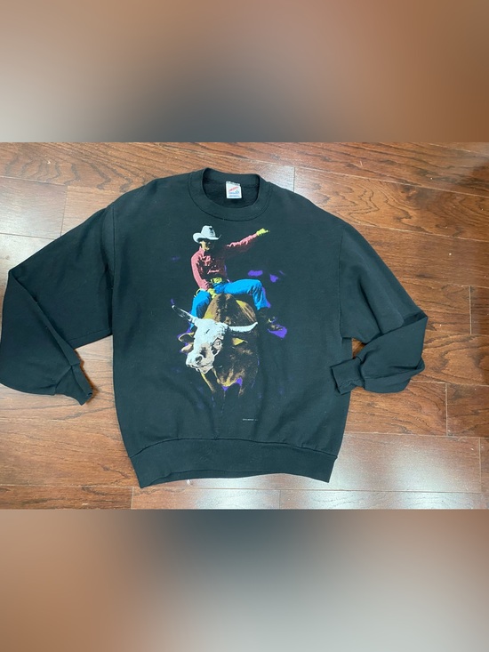 Jerzees Sweaters - Vintage Western Rodeo Time Sweater size large
